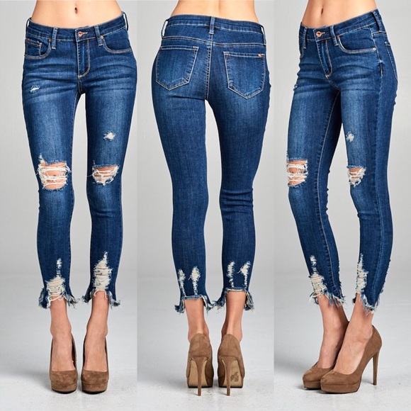 HP Ankle destroyed  hem jean - Picture 4 of 7